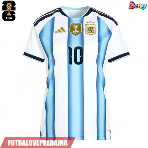 Lacne Ženy Futbalové dres Argentína Lionel Messi #10 MS 2026 Krátky Rukáv - Domáci